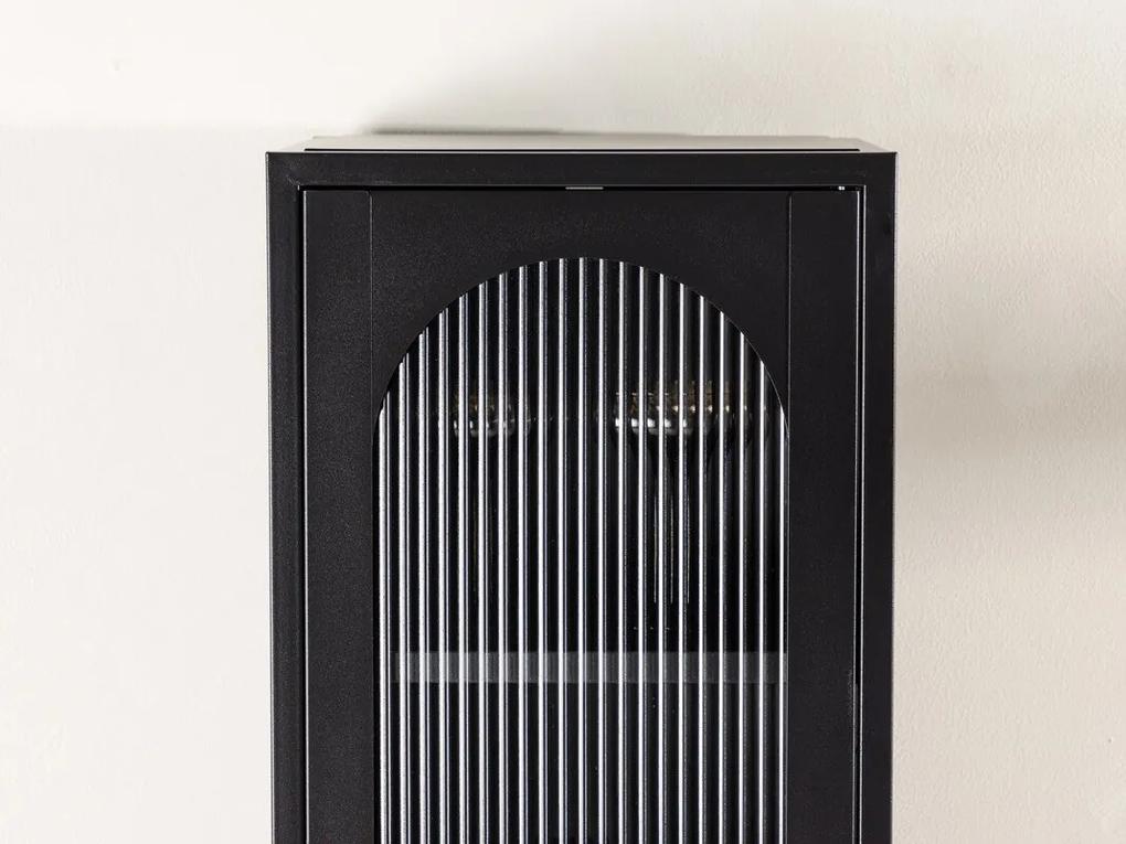 Βιτρίνα Dallas 4409, Μαύρο, Με πόρτες, 180x37x35cm, 24 kg | Epipla1.gr