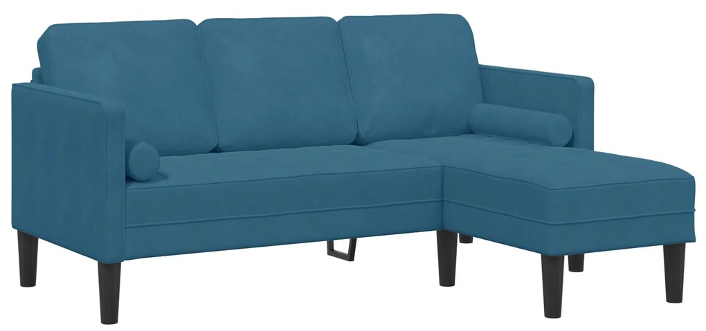 vidaXL Γωνιακός Καναπές Μπλε 173x131x67 εκ. Βελούδο