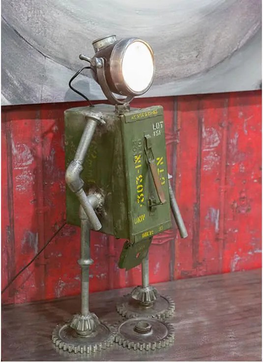 EXTREME INTERIOR DESIGN LAMP ROBOT IRON GREEN E27 MAX.60W 74939