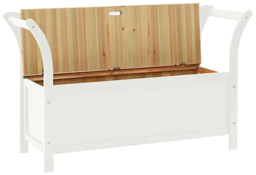 vidaXL Πάγκος Λευκός 107 x 45 x 75,5 εκ. από Μασίφ Ξύλο Ελάτης