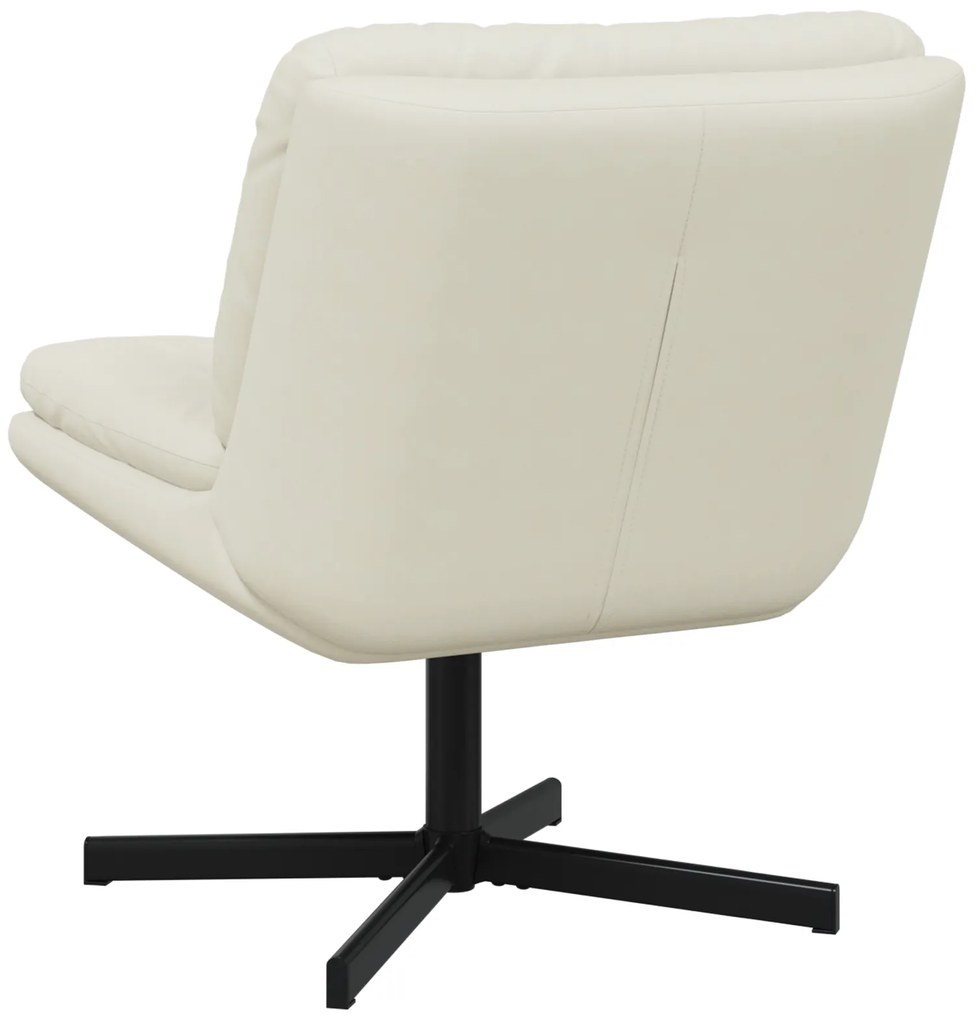 vidaXL Γυριστή Χαλαρωτική Καρέκλα Κρεμ 63 x 75 x 76 εκ Βελούδο