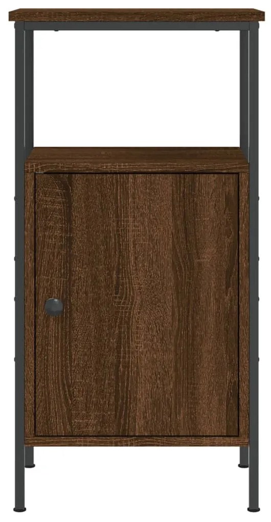 vidaXL Κομοδίνο Καφέ Δρυς 41 x 31 x 80 εκ. από Επεξεργασμένο Ξύλο