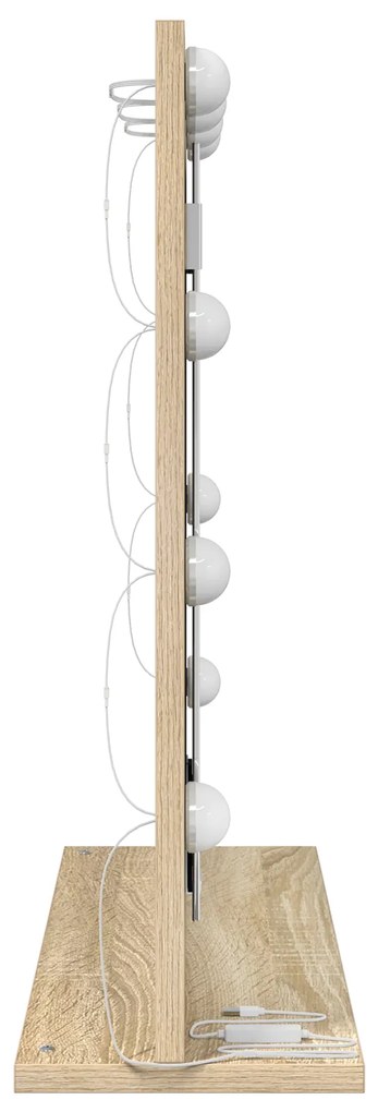 vidaXL Καθρέφτης Vanity με Φώτα LED Sonoma Oak 60x55x18 εκ.