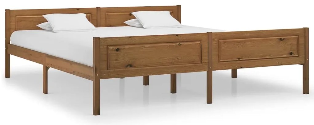 vidaXL Πλαίσιο Κρεβατιού Καφέ Μελί 180 x 200 εκ. από Μασίφ Ξύλο Πεύκου