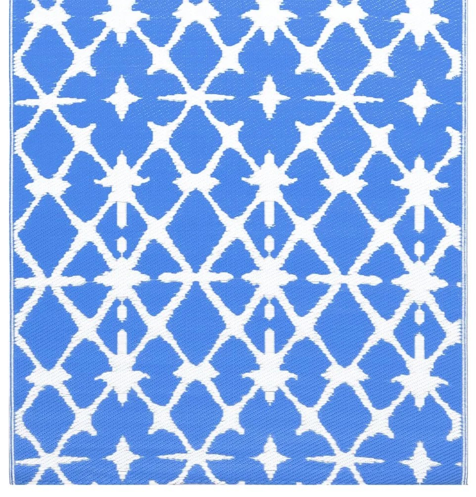 χαλί εξωτερικού χώρου ARAKIL μπλε και λευκό 190x290 cm PP - Μπλε