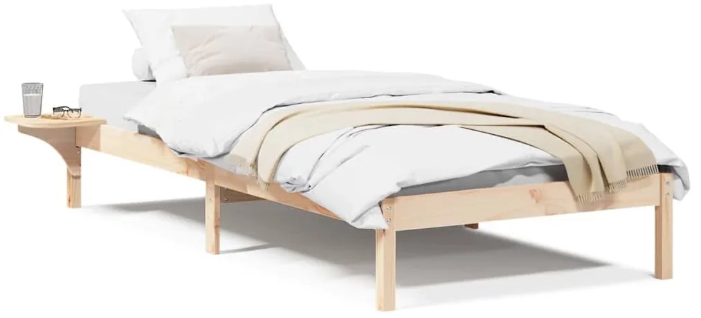 vidaXL Πλαίσιο κρεβατιού με κομοδίνα Καφέ 90 x 190 cm Καφέ