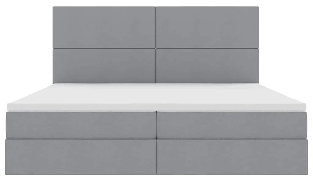 vidaXL Κρεβάτι με αποθηκευτικό χώρο και LED Ανοιχτό γκρι 200 x 200 cm