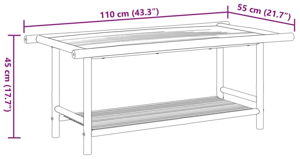 ΤΡΑΠΕΖΑΚΙ ΣΑΛΟΝΙΟΥ 110 X 55 X 45 ΕΚ. ΑΠΟ ΜΠΑΜΠΟΥ 366474