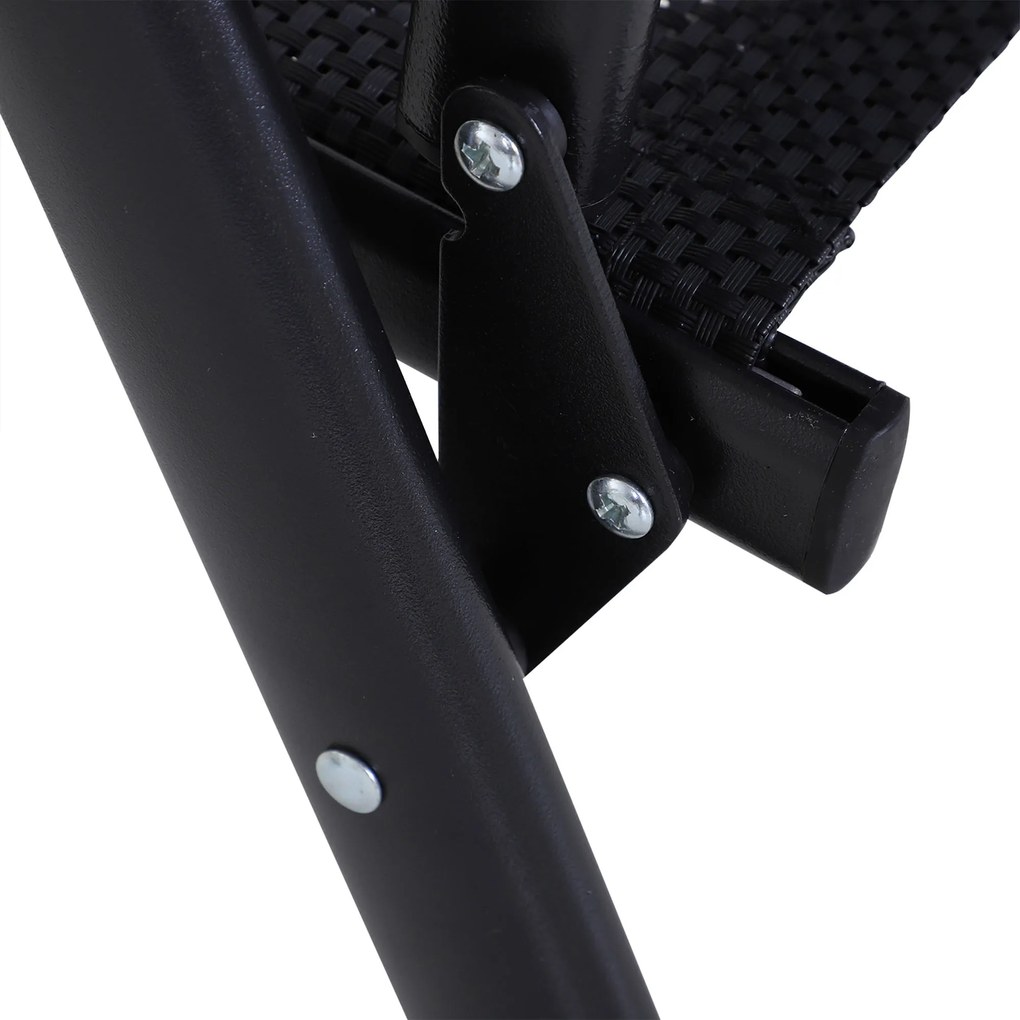 Outsunny Πτυσσόμενη Καρέκλα με Μπράτσα Σετ 2 τεμαχίων Καρέκλα Κάμπινγκ Καρέκλα Ψαρέματος Μεταλλική Μαύρη 58 x 64 x 94 cm