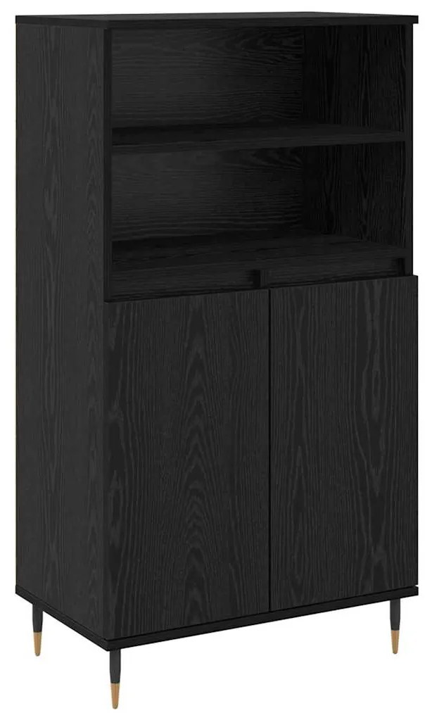 vidaXL Highboard με ράφι Μαύρο 60 x 36 x 110 εκ Επεξεργασμένο ξύλο