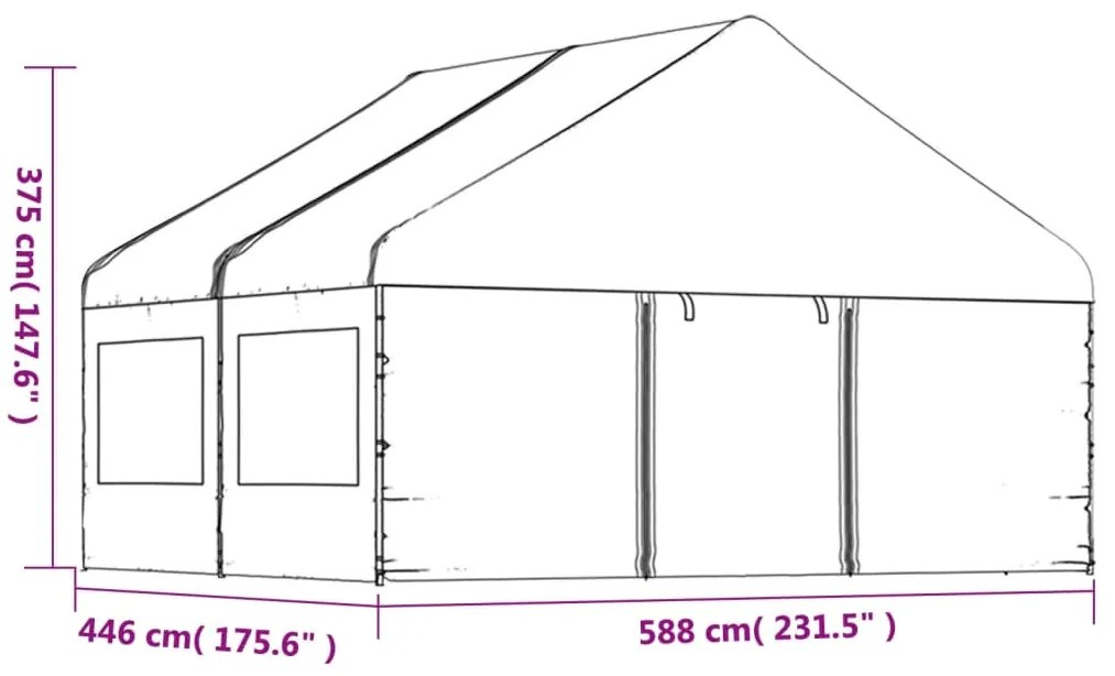 ΚΙΟΣΚΙ ΜΕ ΤΕΝΤΑ ΛΕΥΚΟ 4,46 X 5,88 X 3,75 Μ. ΑΠΟ ΠΟΛΥΑΙΘΥΛΕΝΙΟ 3155494