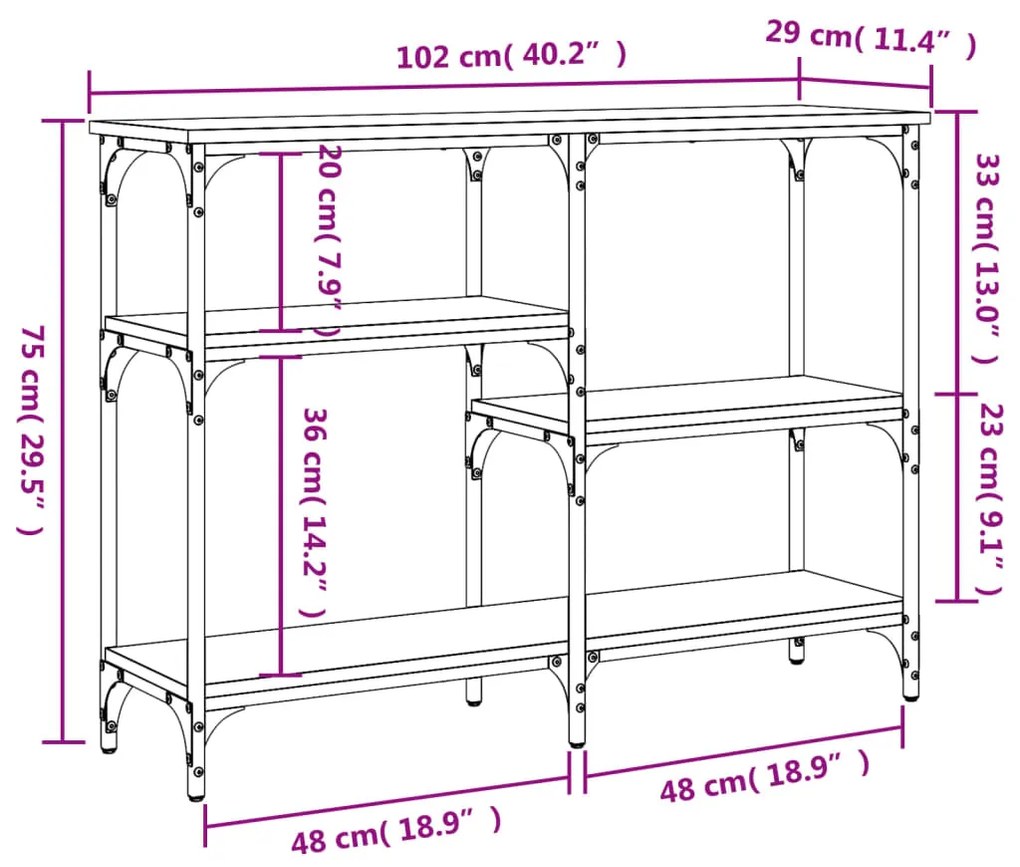 ΤΡΑΠΕΖΙ ΚΟΝΣΟΛΑ ΓΚΡΙ SONOMA 102X29X75 ΕΚ. ΕΠΕΞΕΡΓΑΣΜΕΝΟ ΞΥΛΟ 834083