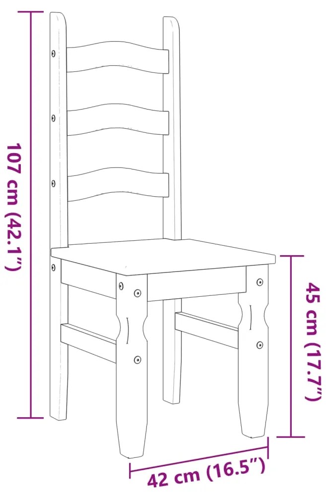 Καρέκλες Τραπεζαρίας Corona Λευκό 42x47x107εκ Μασίφ Ξύλο Πεύκου - Λευκό