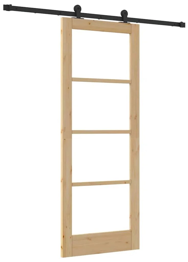 vidaXL Συρόμενη Πόρτα ORKDAL Καφέ 78 x 202 εκ. Ξύλο και μέταλλο