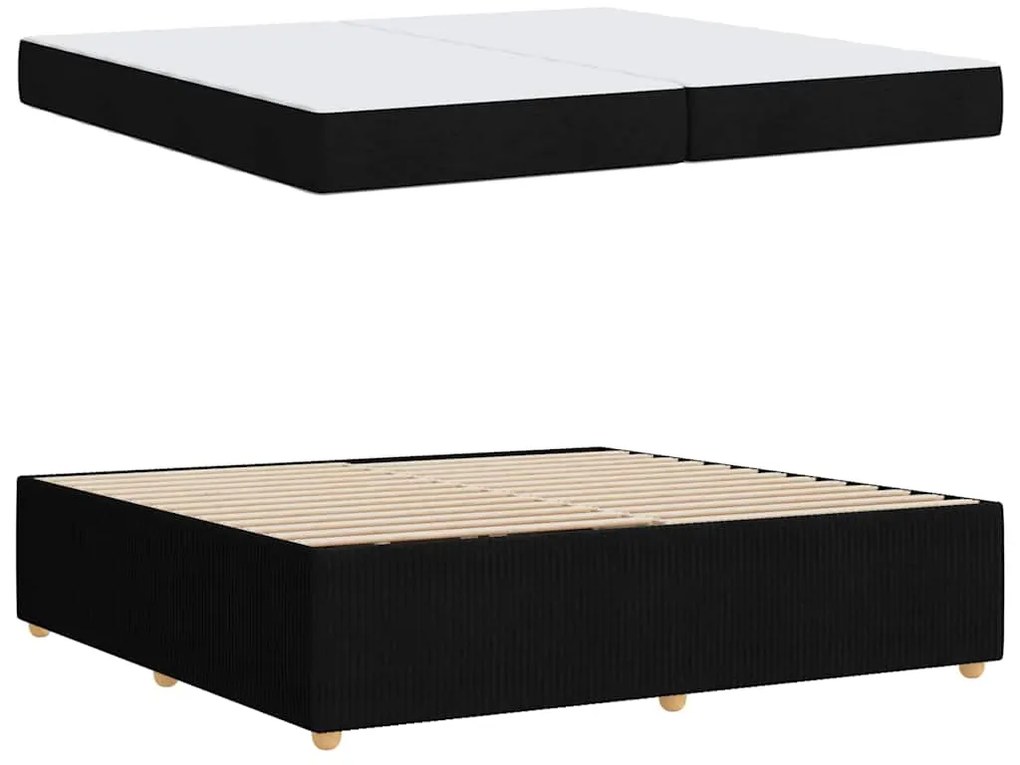vidaXL Σκελετός Κρεβατιού Άλλο Μαύρο 200 x 200 cm ύφασμα