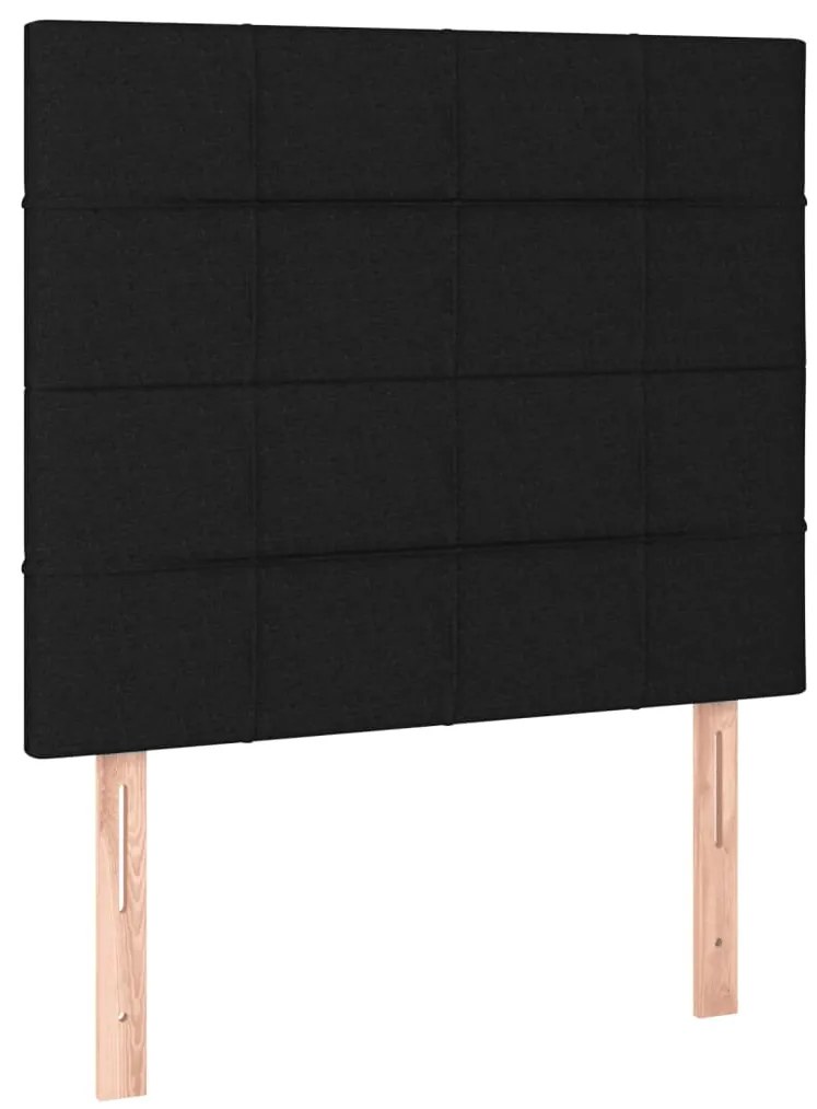 vidaXL Κρεβάτι Boxspring με Στρώμα Μαύρο 90x200 εκ. Υφασμάτινο