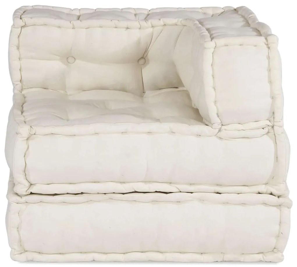 Modular Pouffe Cream 70x70x54 ύφασμα - Κρεμ