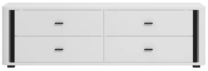 Έπιπλο τηλεόρασης YORK 4F Λευκό - Μαύρο ματ 177x40x52εκ. 177x40x52 εκ.