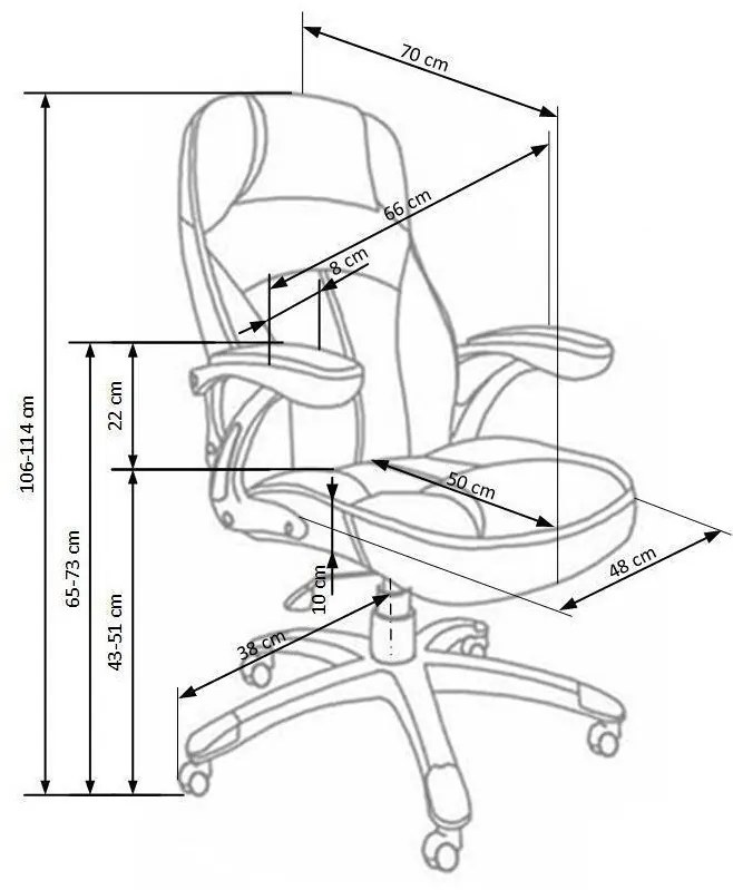 Καρέκλα γραφείου Houston 187, Καφέ, 106x66x70cm, 15 kg, Με μπράτσα, Με ρόδες, Μηχανισμός καρέκλας: Κλίση | Epipla1.gr