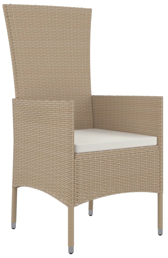 vidaXL Σετ Γευμάτων Κήπου 9 pcs Μπεζ Μαύρο 200 x 80 x 73 εκ