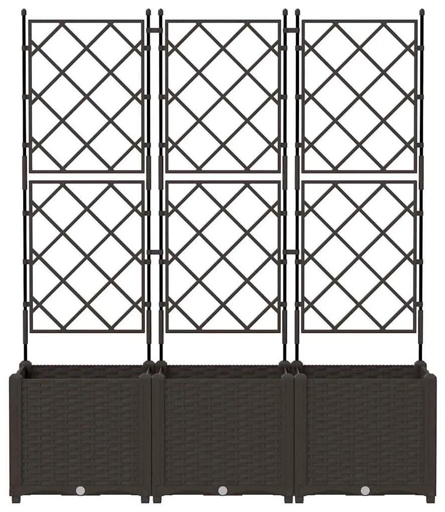 vidaXL Γλάστρα Κήπου 3 pcs Καφέ 120 x 40 x 143 εκ. Ατσάλι