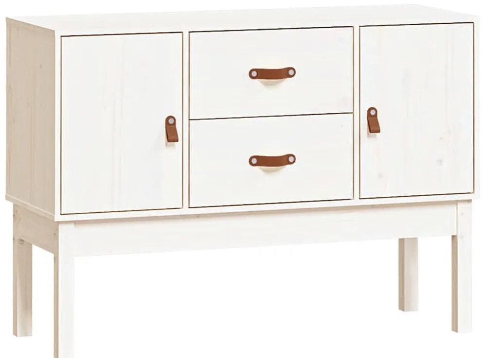 vidaXL Συρταριέρα Λευκή 110x40x78 εκ. από Μασίφ Ξύλο Πεύκου