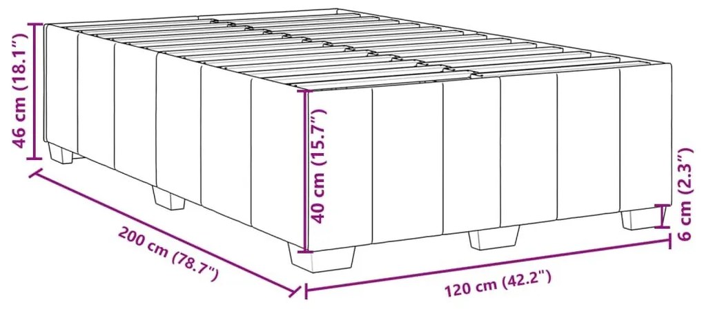 Πλαίσιο κρεβατιού χωρίς στρώμα μπλε 120x200cm ύφασμα - Μπλε