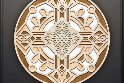 Intra απο ξύλο plywood 3mm-4mm πάχος – Wall Art 3d Mandala Δίασταση  40x30 cm INTRAFABR-95655190