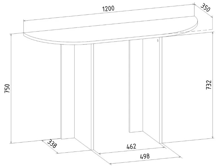 Κονσόλα Cortado Megapap χρώμα καρυδί 120x35x75εκ. - GP042-0259,1