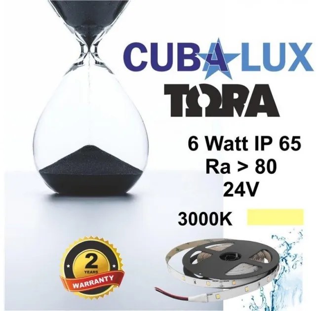 Ταινία LED 6W IP65 24V 3000K 4000K 6000K 5M TORA Cubalux 500064