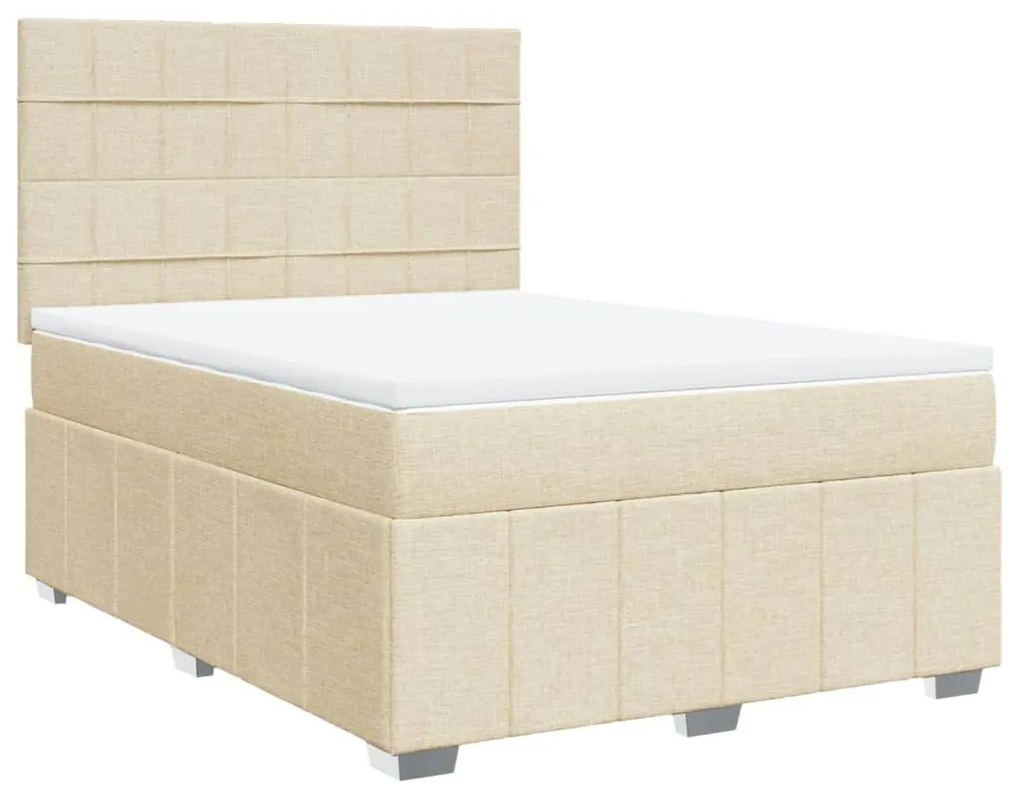 ΚΡΕΒΑΤΙ BOXSPRING ΜΕ ΣΤΡΩΜΑ ΚΡΕΜ 160X200 ΕΚ. ΥΦΑΣΜΑΤΙΝΟ 3291724