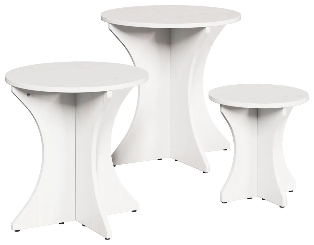vidaXL Τραπεζάκι σαλονιού 3 pcs Λευκό 46 x 46 x 47 εκ.