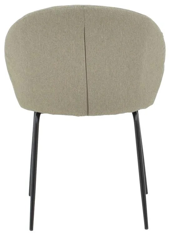 Καρέκλα Olympian ύφασμα σε γκρι-μπεζ απόχρωση με μαύρο μεταλλικό πόδι 50x55x83εκ 50x55x83 εκ.