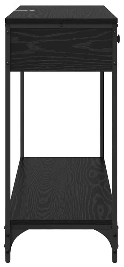vidaXL Τραπέζι κονσόλας με συρτάρι Μαύρη Οξυά 100 x 34,5 x 75 εκ.