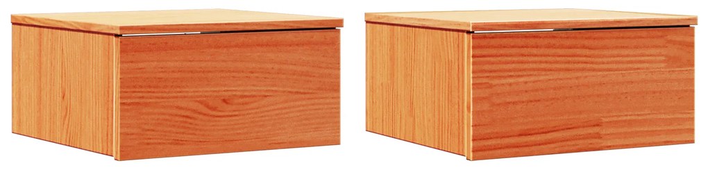 vidaXL Κομοδίνο 2 pcs Καφέ κεριού 37 x 35 x 18.5 εκ Μασίφ ξύλο πεύκου