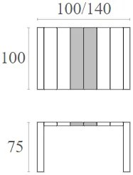 VEGAS TAUPE 100X100/140Χ75ΕΚ. ΕΠΕΚΤ.ΤΡΑΠΕΖΙ ΠΟΛ/ΝΙΟΥ