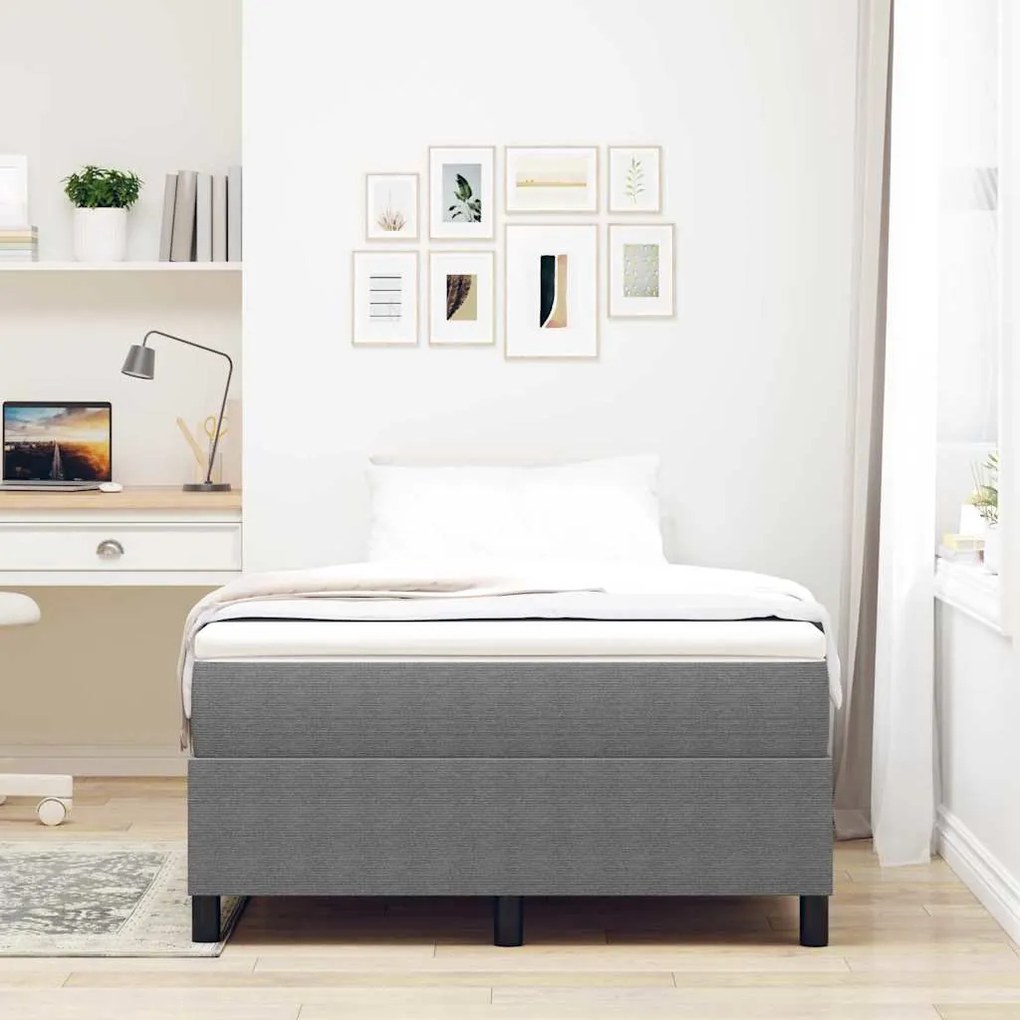 vidaXL Κρεβάτι με ελατήρια Ανοιχτό γκρι 120 x 190 cm Βελούδο