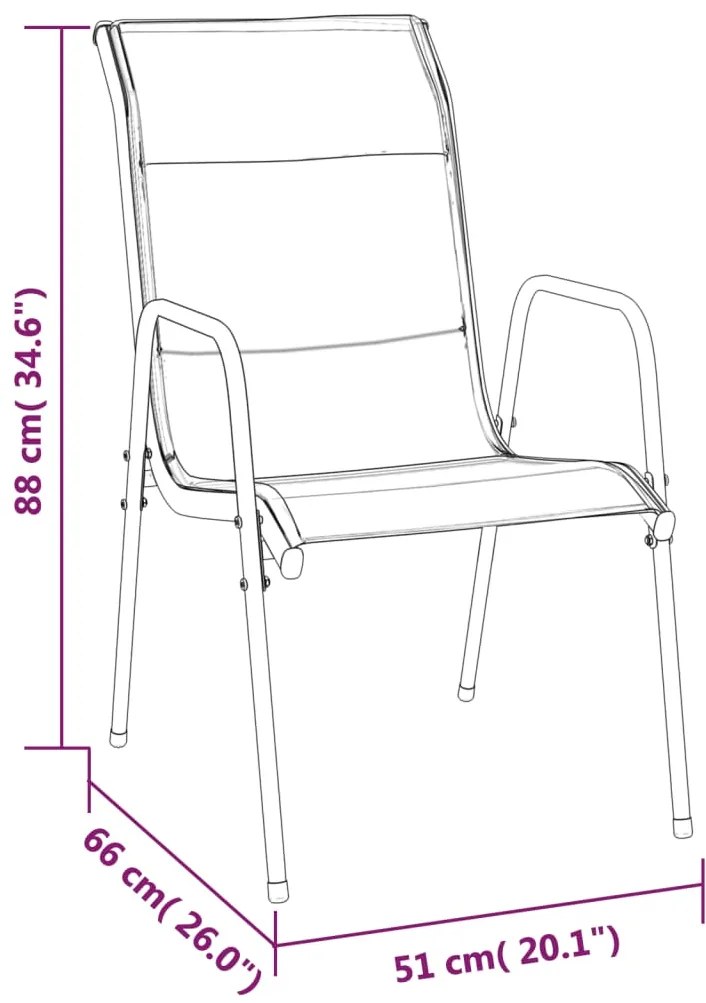 vidaXL Σετ Τραπεζαρίας Κήπου 5 Τεμαχίων Μαύρο Ατσάλι &amp; Textilene