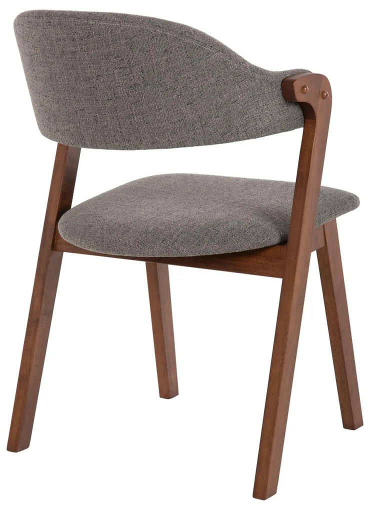 Καρέκλα RIDER Rubberwood Kαρυδί με ύφασμα Γκρί 59x59x83Yεκ. 2αδα 59x59x83 εκ.