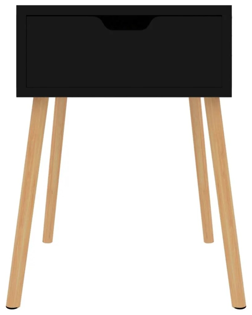 Κομοδίνο Γυαλιστερό Μαύρο 40 x 40 x 56 εκ. από Μοριοσανίδα - Μαύρο