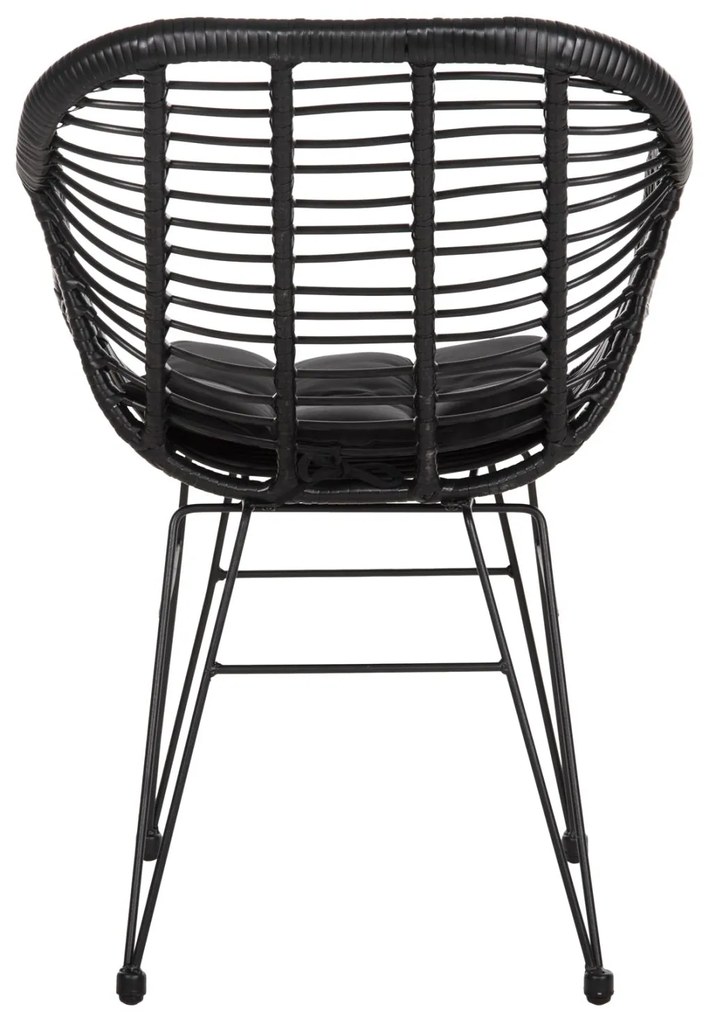 Καρέκλα Πολυθρόνα ALLEGRA C5450.32 Μεταλλική με Μαύρο Wicker &amp; Μαξιλάρι 58x59x82Υεκ. 58x59x82 εκ.
