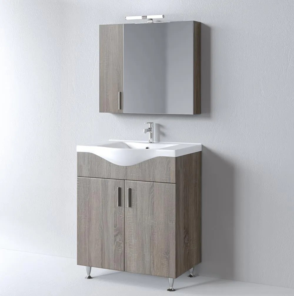 Σετ Επίπλου Mπάνιου SIENA 75 Sonoma Dark 75x46x160 εκ.