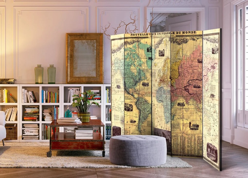 Διαχωριστικό με 5 τμήματα - Nouvelle Carte Du Monde [Room Dividers] 225x172