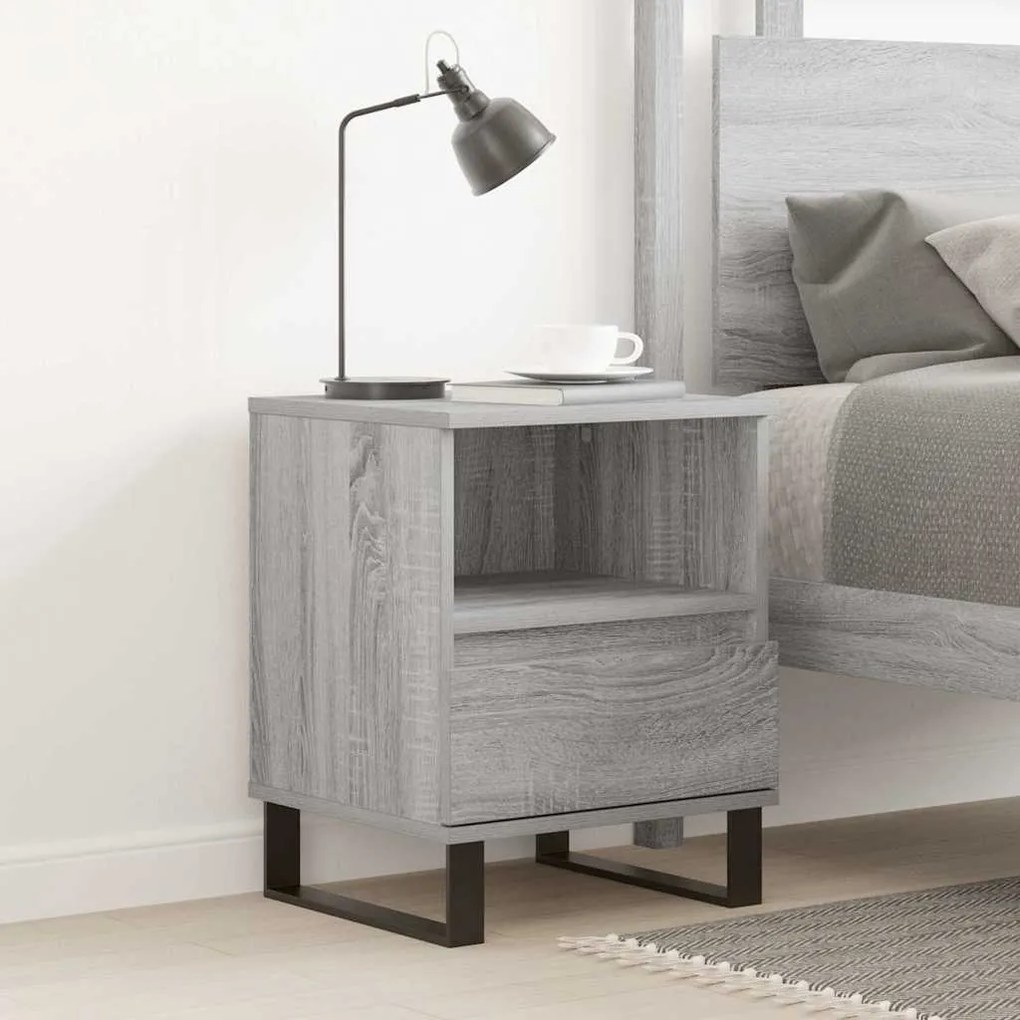 vidaXL Κομοδίνο Γκρι Sonoma 40 x 35 x 50 εκ. από Επεξεργασμένο Ξύλο