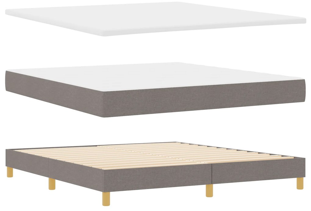 vidaXL Κρεβάτι με Ελατήριο και Στρώμα Taupe 180x200 εκ. Ύφασμα