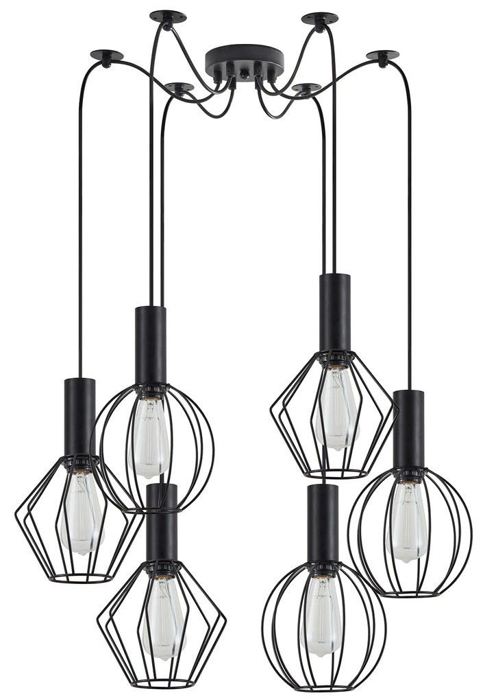 Φωτιστικό Οροφής  SE21-BL-4-BL6-GR12 ADEPT FLEX Black Pendant Black Metal Grid+ - 51W - 100W - 77-8908