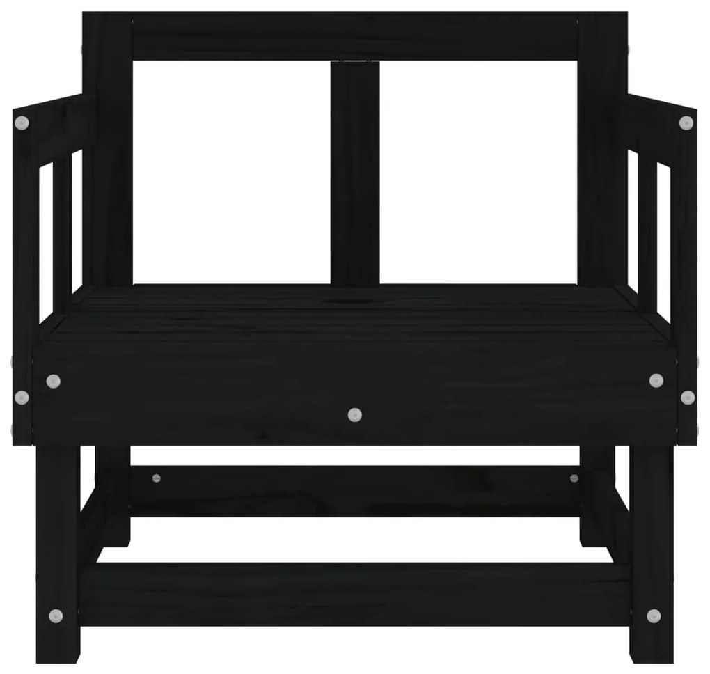 vidaXL Καρέκλες Κήπου 2 τεμ. Μαύρες από Μασίφ Ξύλο Πεύκου