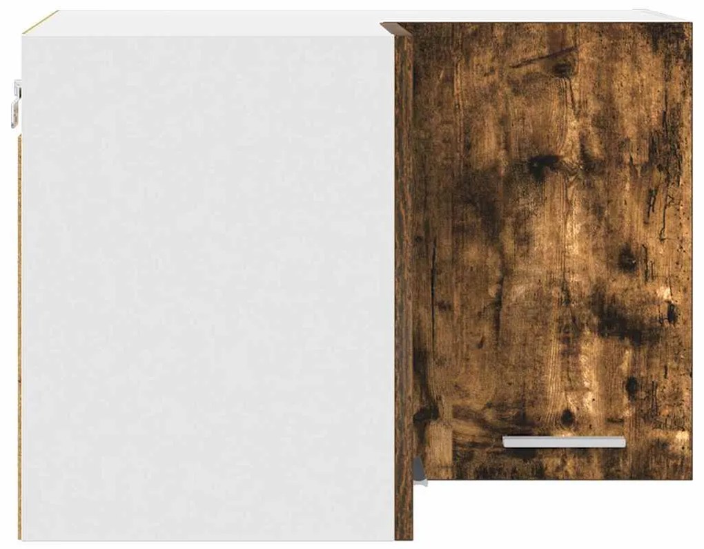 vidaXL Κρεμαστό ντουλάπι με αποθήκευση Riga Καπνιστός Δρυς και Λευκό