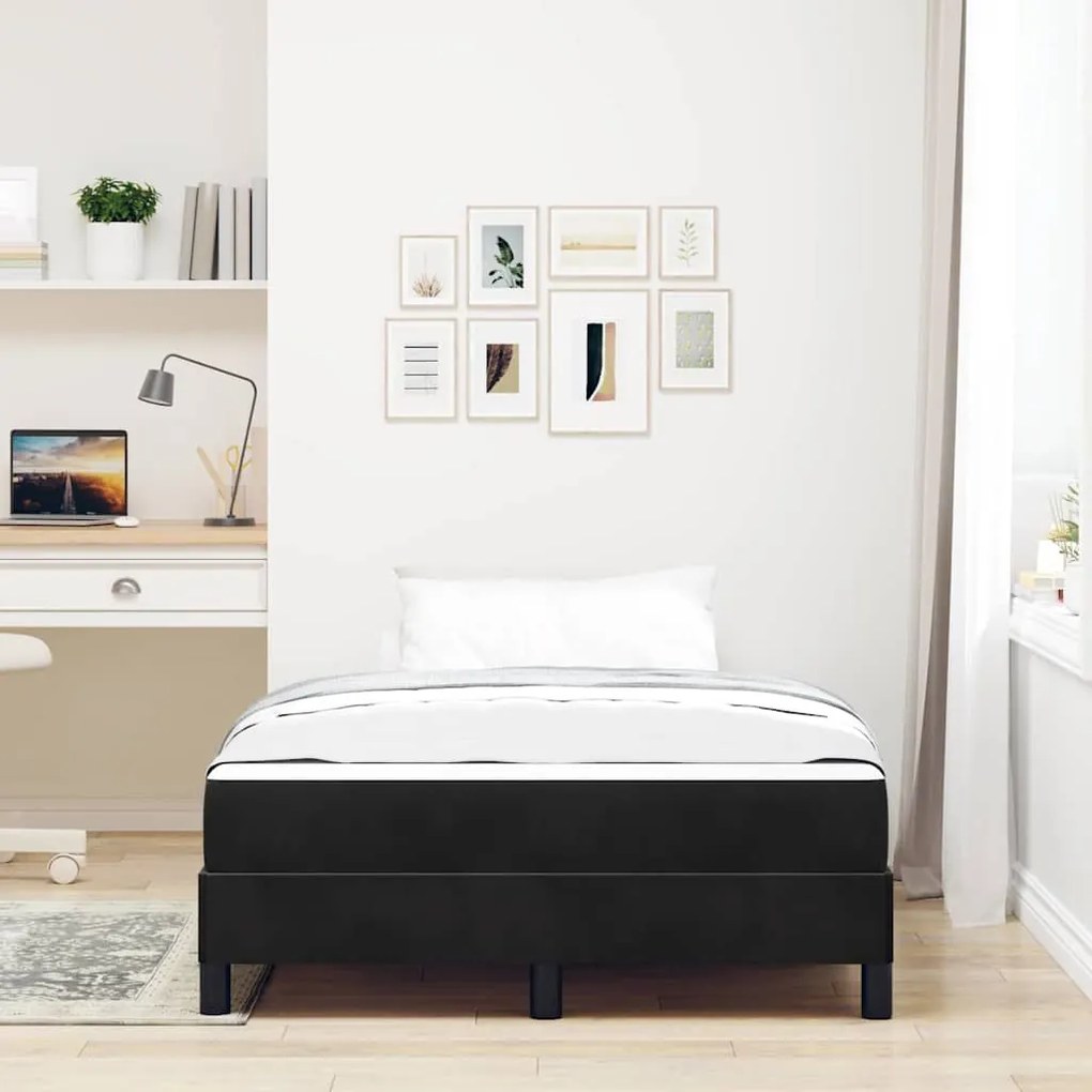 vidaXL Κρεβάτι box spring με στρώμα Μαύρο 120 x 200 cm Βελούδο