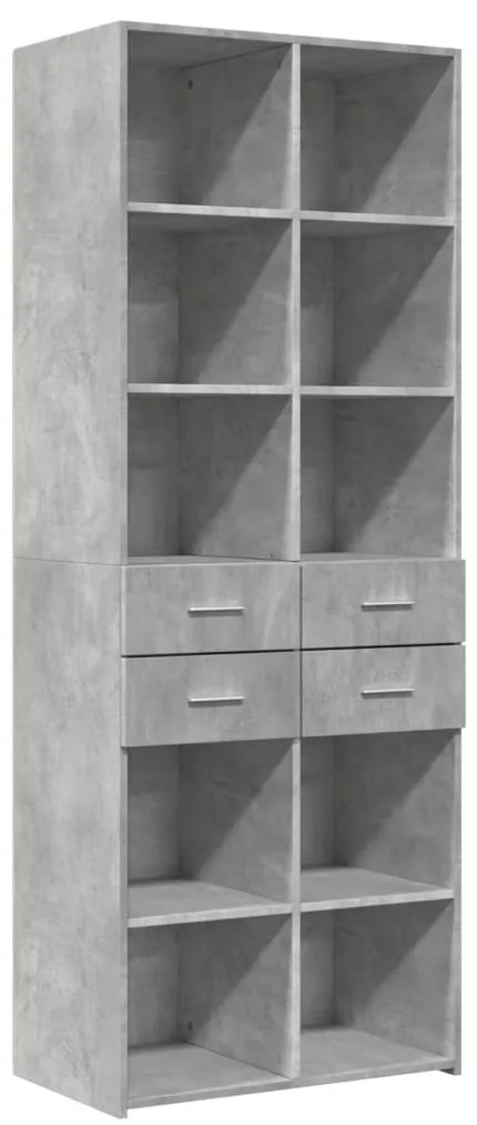 vidaXL Ντουλάπι Γκρι Σκυροδέματος 70x42,5x185 εκ. Επεξεργασμένο Ξύλο